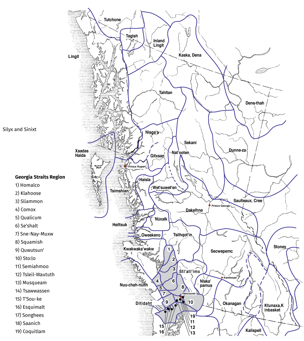 First Nations of British Columbia  ©1994 UBC Museum of Anthropology. This map is regularly revised.